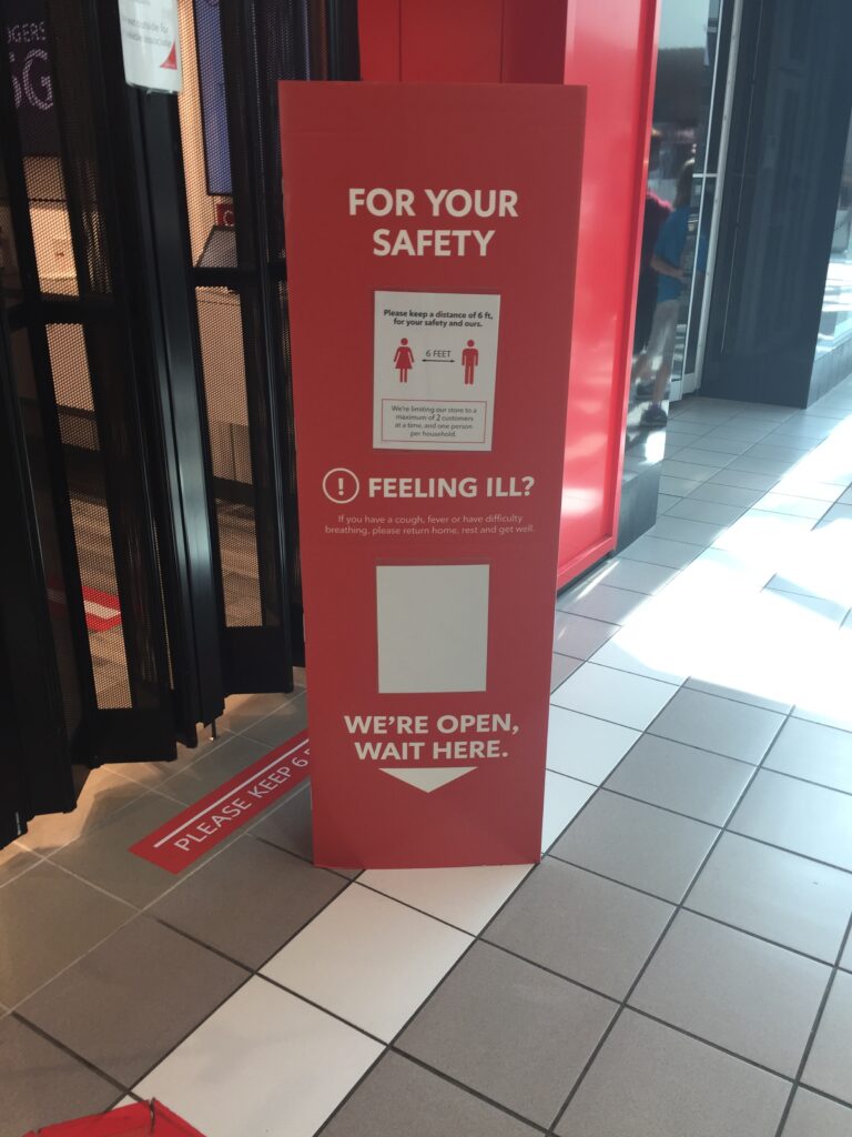 Social distancing signs